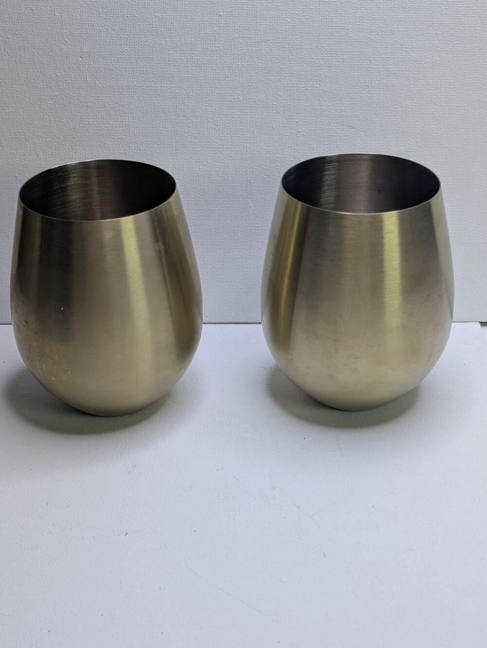 Crofton Gold Stainless Steel Stemless Wine Glasses 17.58 oz 520mL Set of 2
